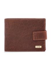 Skórzany portfel męski w kolorze koniaku PORMS-0691-1H(W26), widok produktu z przodu na białym tle.