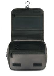 Kosmetyczka męska w kolorze ciemnoszarym TORMN-0370-95(Z25), widok produktu od środka na białym tle.