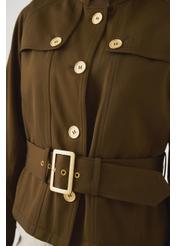 Krótka kurtka damska z paskiem KURDT-0356-89(W22)