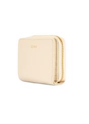 Kremowy średni portfel damski POREC-0412-0B(W26), widok produktu skosem na białym tle.