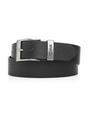 Black leather men's belt PASMS-0127D-99(Z24)