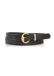 Black leather women's belt 2in1 PASDS-0314-99(Z24)