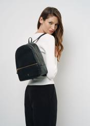 Black leather women's backpack TORES-0898B-99(Z24)-06