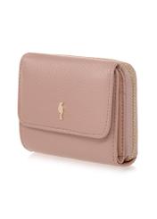 Mały różowy skórzany portfel damski PORES-0802A-31(W23)-03