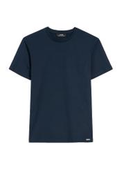 Granatowy bawełniany t-shirt męski TSHMT-0108-68(Z25), widok produktu z przodu na białym tle.