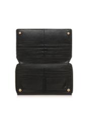Duży czarny portfel damski z paskiem POREC-0324-99(W23)