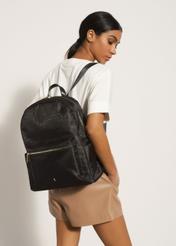 Czarny plecak damski z monogramem TOREN-0254-99(W23)
