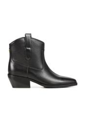 Skórzane botki damskie BUTYD-1209-99(Z25), widok produktu z boku na białym tle.