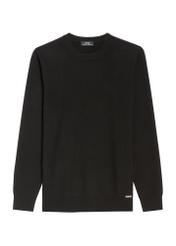 Czarny sweter męski SWEMT-0186-99(Z25), widok produktu z przodu na białym tle.