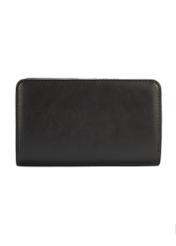 Czarny portfel damski z logo POREC-0362A-99(W25)