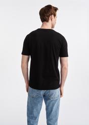 Czarny bawełniany T-shirt męski TSHMT-0120-99(W25)-03