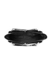 Czarna duża torebka damska TOREC-0998-9F(W26), widok produktu w środku na białym tle.