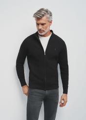 Black men's sweater with zipper SWEMT-0137-99(Z24)