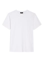 Biały T-shirt męski TSHMT-0120-0A(Z26) widok produktu z przodu na białym tle.