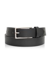 Black leather men's belt PASMS-0255-99(Z24)-01