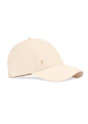 Beżowa czapka z daszkiem unisex CZALT-0001-1B(W26) - widok produktu z boku, na białym tle. 