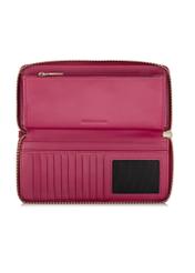 Różowy skórzany portfel damski na pasku PORES-0897-34(W24)