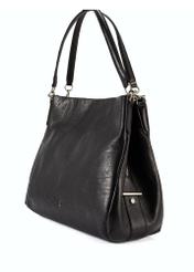 Czarna skórzana damska torebka shopper TORES-0636D-99(Z25)