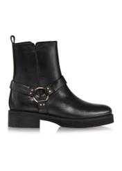 Black leather women's ankle boots BUTYD-1113-99(Z24)-03