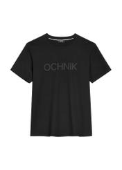 Czarny bawełniany T-shirt męski TSHMT-0154-99(Z26) - widok produktu z przodu, na białym tle. 