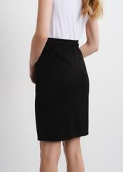 Black pencil skirt with ties SPCDT-0059A-99(W24)-03