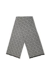Duży szary szalik damski w monogram SZADT-0130A-91(Z25), widok produktu od przodu na białym.-02