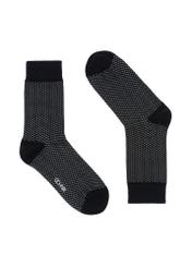 Long navy blue men's socks SKAMT-0163A-69(Z24)-01