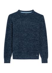 Granatowy sweter męski SWEMT-0183-68(Z25), widok produktu z przodu na białym tle.