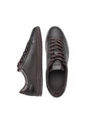 Brązowe skórzane buty męskie BUTYM-0490-1I(W26), widok produktu z góry na białym tle.