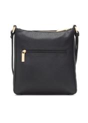 Czarna listonoszka damska z imitacji skóry TOREC-1177-99(W26), widok produktu z tyłu na białym tle.