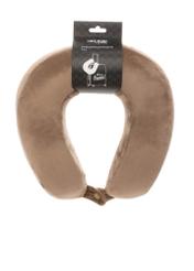 Beżowy miękki podgłówek AW-014-0004-1B(W26), widok produktu z opakowaniem na białym tle.