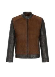 Skórzana kurtka męska z efektem used look KURMS-0250-1154(Z21)-03