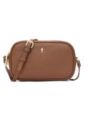 Mała skórzana torebka damska w kolorze camelu TORES-0466E-1D(W26) - widok produktu z przodu na białym tle. 