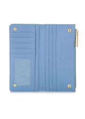 Błękitny portfel damski z tłoczeniem POREC-0323-61(W23)