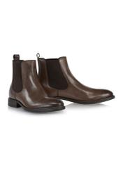 Brown leather ankle boots for men BUTYM-0463-89(Z24)-03