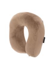 Beżowy miękki podgłówek AW-014-0004-1B(W26), widok produktu skosem na białym tle.