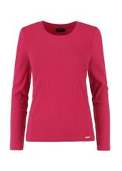 Różowa prążkowana bluzka longsleeve damska LSLDT-0043-34(W24)
