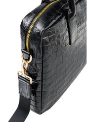 Skórzana elegancka torba damska croco TORES-1128E-99(Z25), zbliżenie na detal produktu na białym tle.