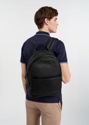 Czarny skórzany plecak męski PLCMS-0017R-99(W25)
