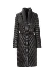 Czarny puchowy płaszcz damski KURDT-0276-99(Z20)