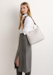 Torebka damska hobo w kolorze ecru TOREC-1257-0B(Z26)