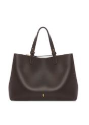 Brązowa damska torebka shopper TOREC-1240-1H(W26),  widok produktu z przodu na białym tle.
