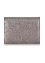 Mały srebrny skórzany portfel damski PORES-0872-92(Z23)