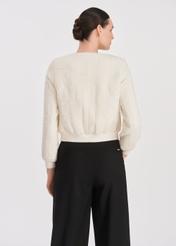 Kremowa krótka bluza damska BLZDT-0110-12(W25)