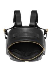 Czarny plecak damski z imitacji skóry TOREC-0920-99(W26) - widok produktu z góry, na białym tle. 