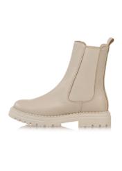 Beige leather women's boots BUTYD-1010A-80(Z24)-03