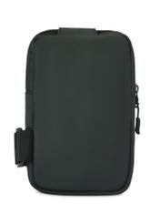 Mała czarna saszetka męska TORMN-0363-99(Z25), widok produktu od tyłu na białym tle.