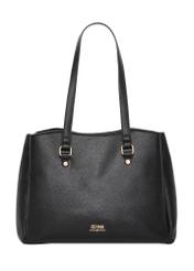 Czarna torebka shopper damska TOREC-1260-9I(Z26), widok produktu z przodu na białym tle.