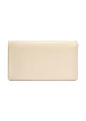 Kremowy portfel damski z paskiem POREC-0431-0B(W26) - widok produktu z tyłu, na białym tle. 