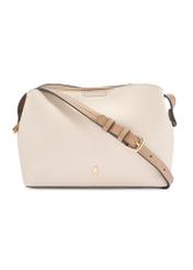 Mała kremowa torebka damska TOREC-0768-0B(W26), widok produktu od przodu na białym tle.